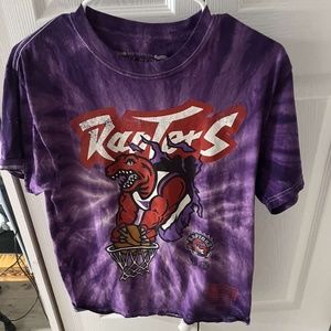 Mens Medium Mitchell & Ness Purple Tie-Dye Raptors Tee